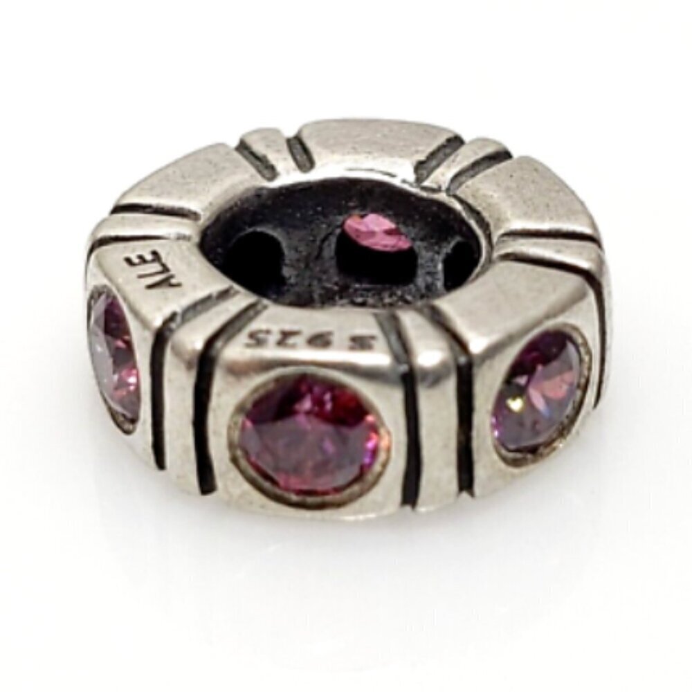 Pandora Trinity CZ Pink Spacer Charm - Picture 2 of 2